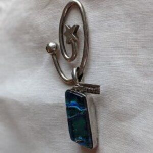 Sterling silver and Diachronic Glass Key Chain